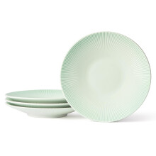 Ceramic Dinner Plates Set of 4 10.5 Inch Microwave Dishwasher Safe Scratch Resistant Green