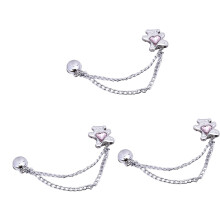 3 Pcs Bear Clothing Clips with Chain Cute Bear Buckles for Quick Clothing Adjustment