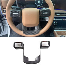 For  Santa Fe MX5 2023 2024 Carbon Fiber Car Steering Wheel Panel Cover Trim Accessories