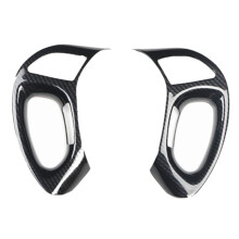 Car Steering Wheel Button Trim Frame Stickers Cover for IX35 2010-2015 Interior Decoration ABS Carbon Fiber LHD