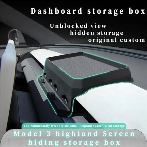 Center Console Organizer Behind Screen Storage Box for  Model 3 Highland 2024 Dashboard Storage Box
