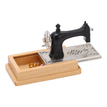 Dollhouse Sewing Machine 1/12 Vintage Miniature Model Wooden Decor Toy