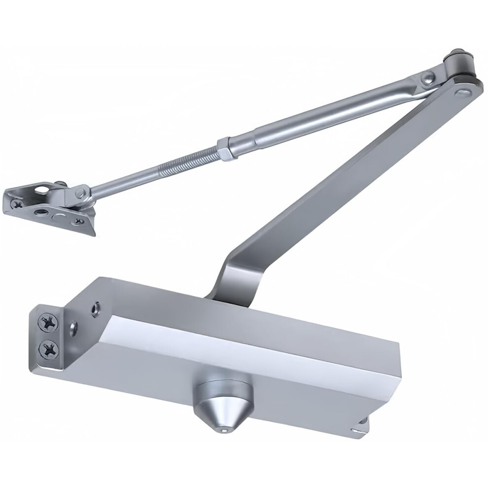 Automatic Door Closer Size 4 Heavy Duty Commercial Grade With Adjustable Speed And Noise Reduction Silver 9771547124160