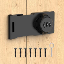 Keyless Door Lock with Combination Latch, Zinc Alloy Password Security for Gates, Barn Doors, Cabinets, Outdoor Use (Black)