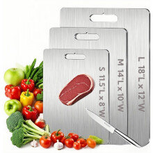 Titanium Cutting Board 14x10 Inch Hygienic Rustproof Alloy for Kitchen Meat Vegetables Camping
