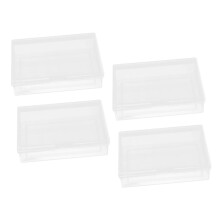 Compact Transparent Playing Card Case 4pcs Durable Plastic Card Storage Box for Travel Games