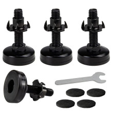 4 Pack Heavy Duty Adjustable Furniture Leveling Feet with AntiSlip Pads for Uneven Floors, Black