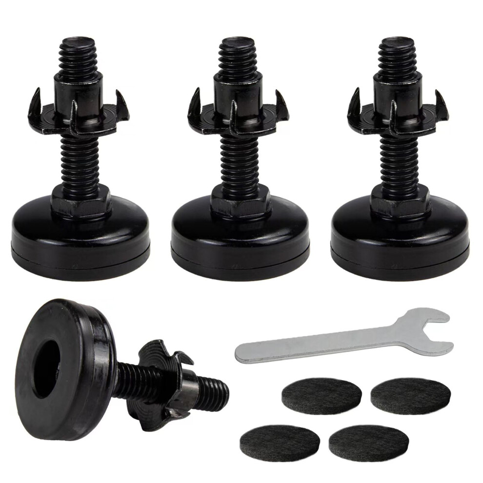 4 Pack Heavy Duty Adjustable Furniture Leveling Feet With Antislip Pads For Uneven Floors, Black 9169991135090