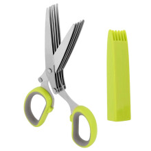 Stainless Steel 5 Blade Security Paper Shredder Scissors for Office and Crafts, Green 7.68x3.23 in
