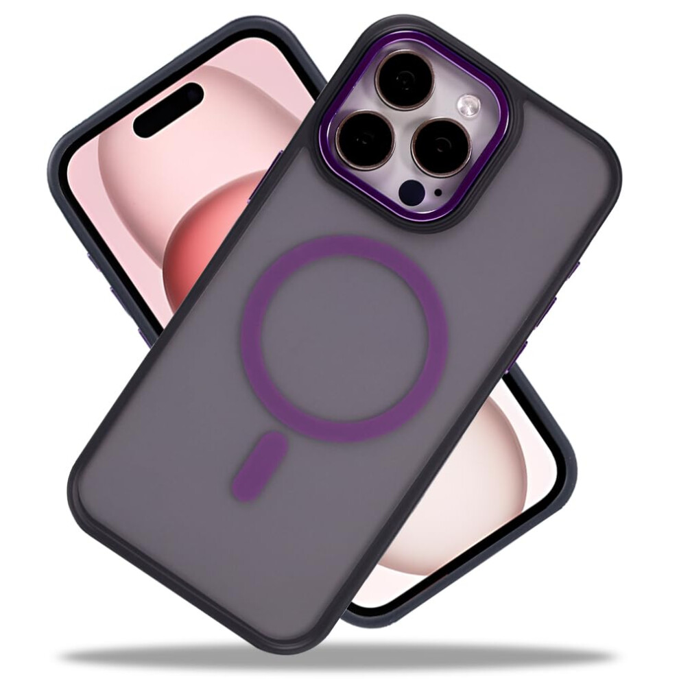 Shockproof Matte Deep 6.7 Inch Case With Militarygrade Drop Protection For Iphone 15 Pro Max Magsafe Purple 9169991091044
