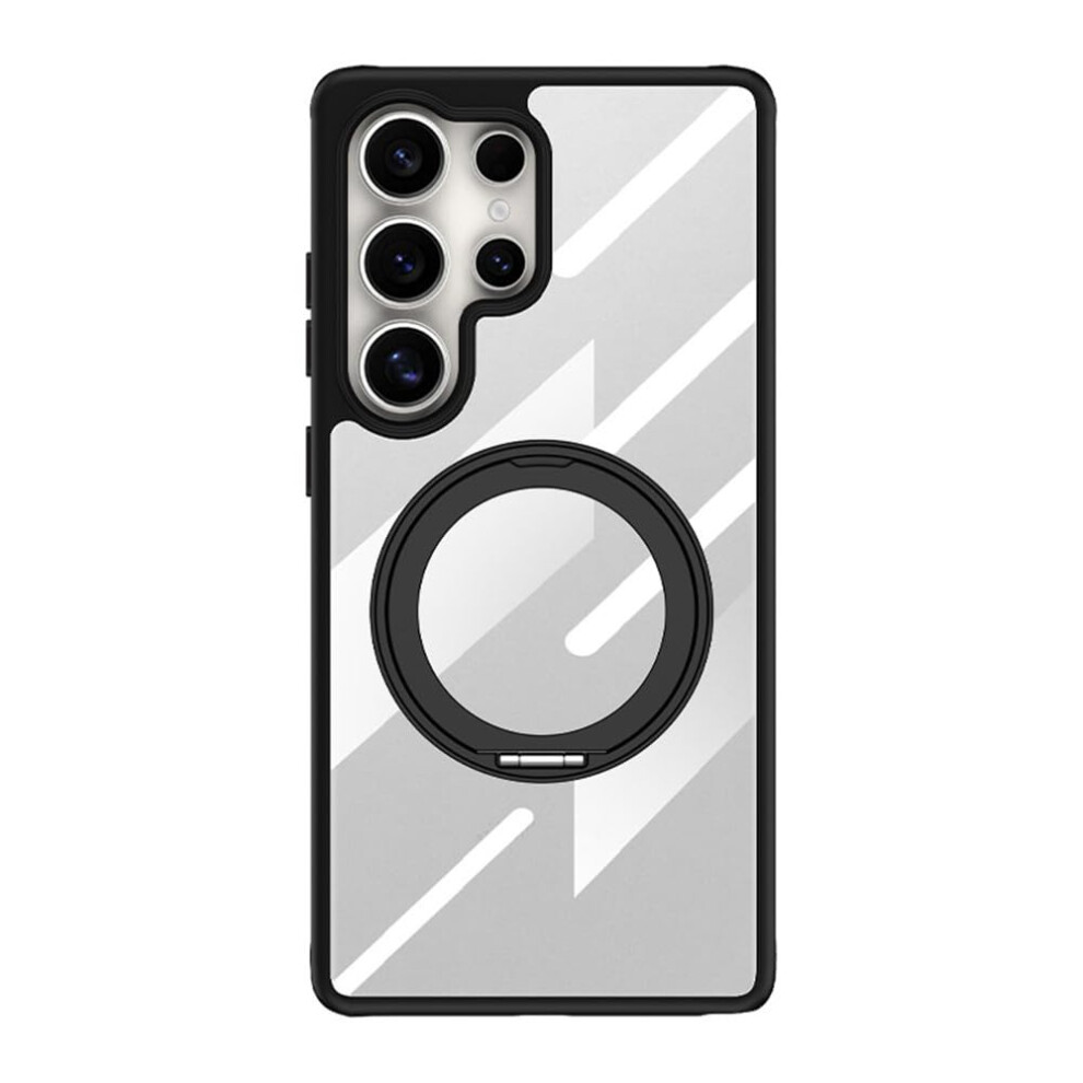 Military Grade Shockproof Case With 360 Rotating Magnetic Ring Stand For Samsung Galaxy S25 Ultra Black 9169991080574