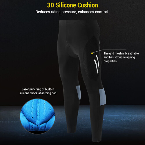 Cycle Tights for Men with Gradient Compression Reflective & 3D Silicone Cushion 2