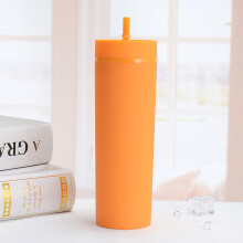Gobelets fins réutilisables en plastique, gobelets à double paroi en acrylique avec couvercle hermétique pour boissons sans fuite, couleurs