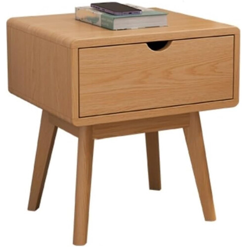 Mid Century Modern Nightstand with Drawer, Solid Wood Legs Bedside Table for Small Spaces