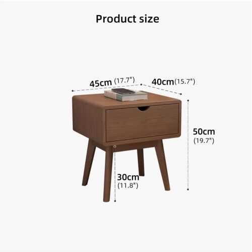 Mid Century Modern Nightstand with Drawer, Solid Wood Legs Bedside Table for Small Spaces 1