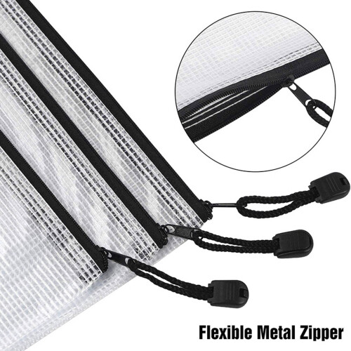36Pcs Mesh Zipper Pouch Document Bag, 8 Assorted Size, Waterproof Plastic Zip File Folders, Multipurpose for Office,Home 1