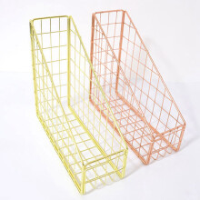 2X Gold Electroplated Iron Book Holder Desktop Shelf File Magazine Book Stand Office Home Stationery Organizer Holder