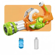 Gatling Bubble Gun Electric Bubble Machine with Lights and Sound for Kids Outdoor Play Orange