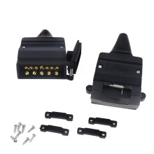 12 Pin Flat Trailer Plug and Socket Set Heavy Duty WeatherResistant for Caravans and Lights