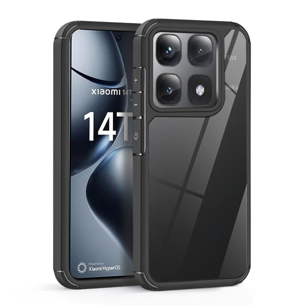 Case Shockproof MilitaryâGrade Drop Protection Clear AntiâFingerprint Tpu Bumper For Xiaomi 14T Pro Black 9073542366591
