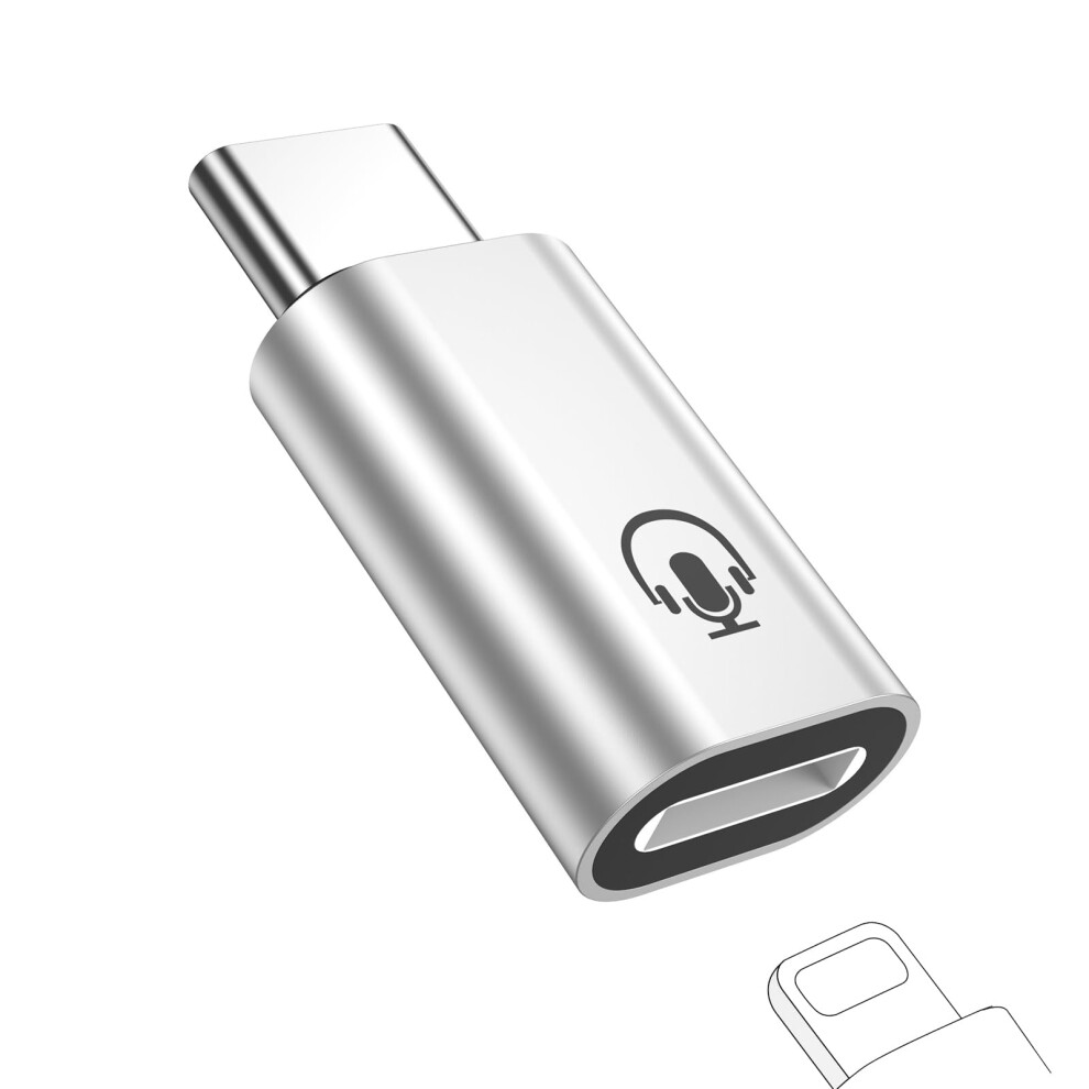 Usb C For Iphone Audio Adapter, Plug And Play Audio Only Connection, Compact Converter Silver 9073542366706