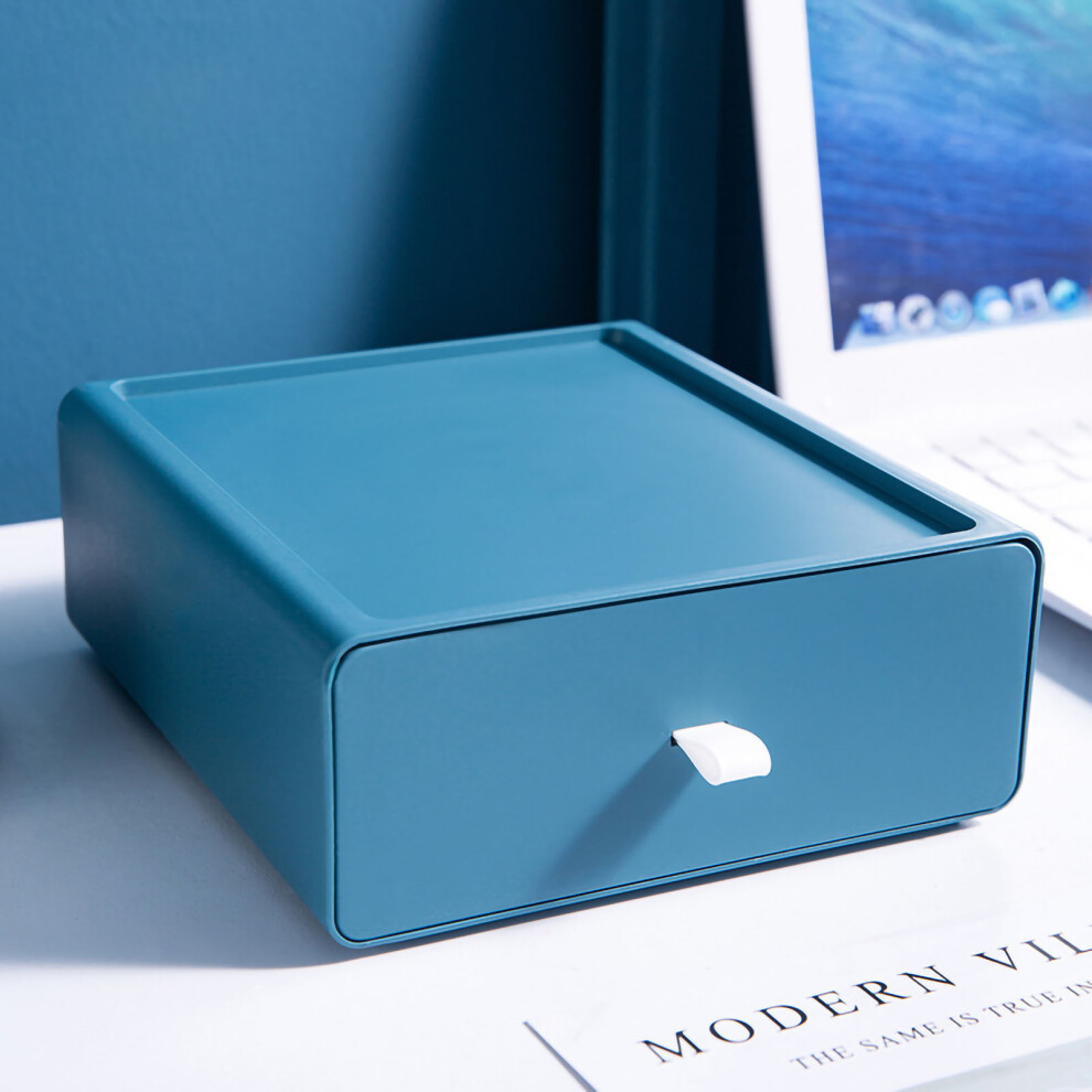 Pp Desktop Storage Box With Drawer, Stackable, Yellow 9058772739902