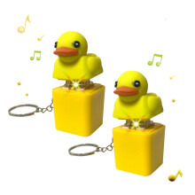 Pack of 2 Quacking Duck Keychain Fidget Toys with Sound and Light for Cute Everyday Use