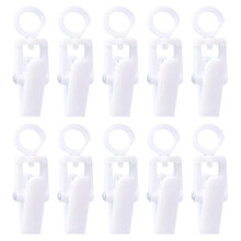 10Pcs Rotating Hanging Clips Windproof Secure Grip for Towels Curtains Hats Socks White
