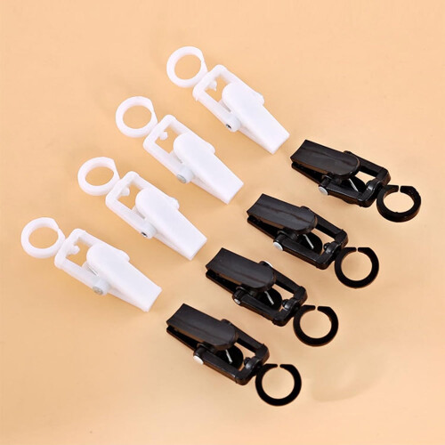 10Pcs Rotating Hanging Clips Windproof Secure Grip for Towels Curtains Hats Socks White 1