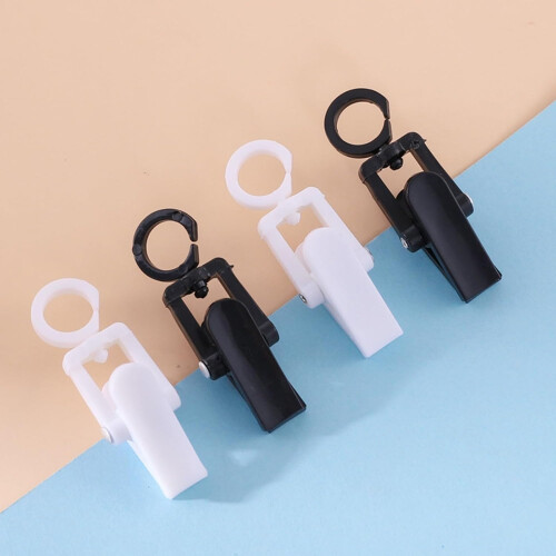 10Pcs Rotating Hanging Clips Windproof Secure Grip for Towels Curtains Hats Socks White 2
