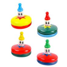 Wooden Cartoon Spinning Toy Set for Kids, Easy Hand Spin Gyroscope Play