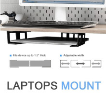 Under Table Laptop Holder Notebook Storage Bracket Stand Mount Desktop Organizer for Home Office Storage Holder Black