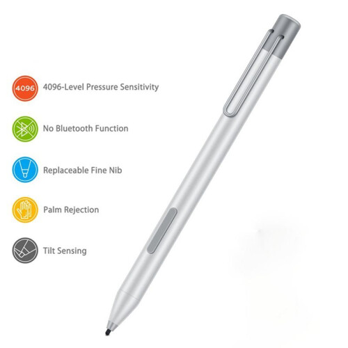 For  Surface Pro9/8/7/6/5/4 Book/Go Stylus Surace Pen Multi-Functional Convenient Stylus Pen, Silver 1