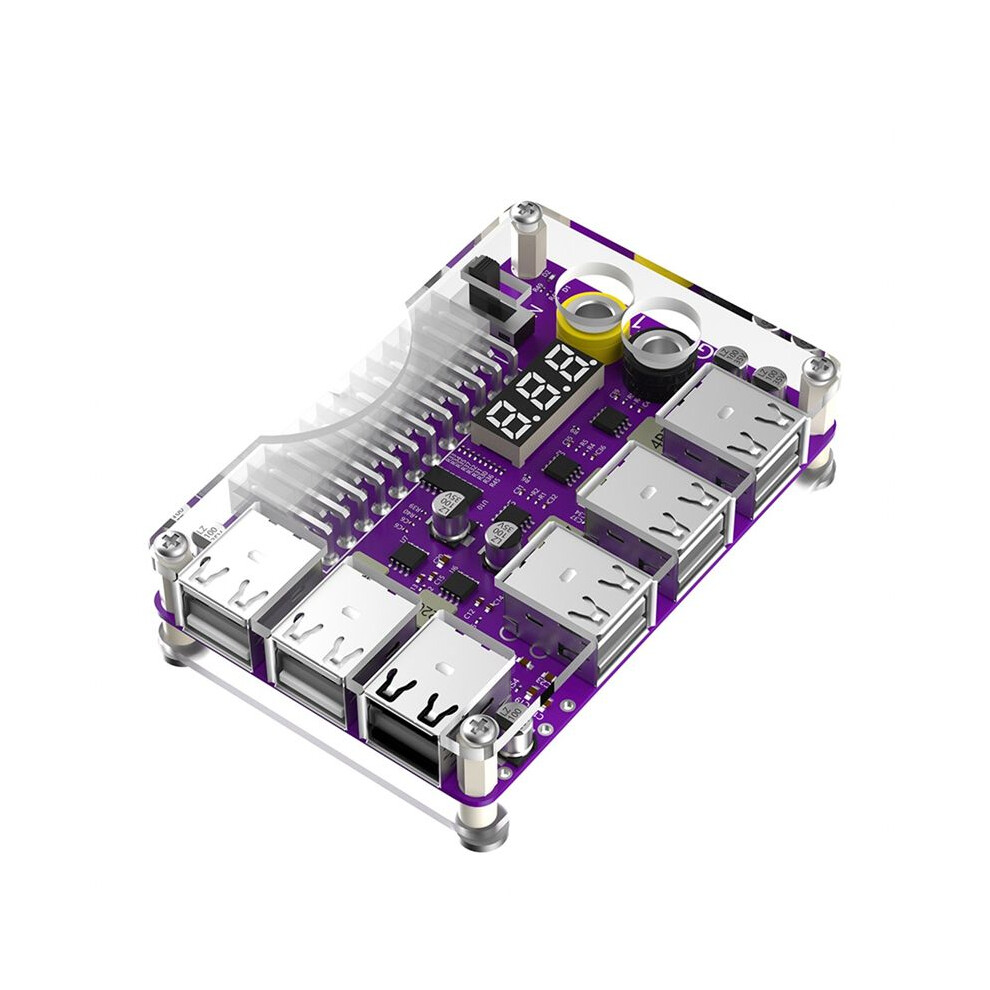 Atx 24Pin Power Supply Breakout Board Power Module Adapter With 12 Port Usb 2.0 And Qc 2.0/ 3.0 And 12V Output 4711371822882