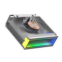 SSD Radiator Cooler S50 M.2 2280 Top Mirror ARGB Dual PWM Fan Silver