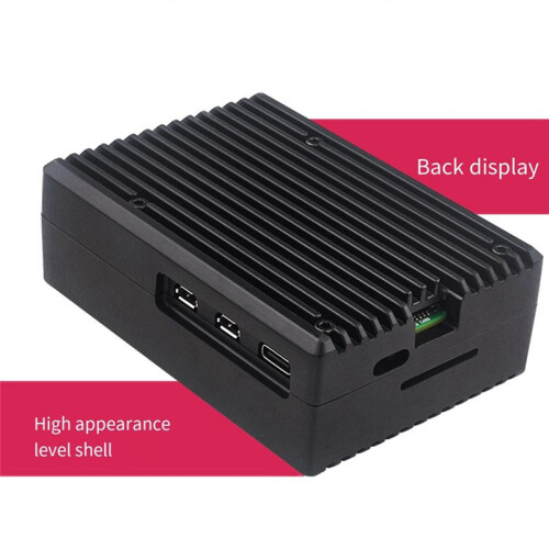 For Raspberry Pi 5 Case Aluminum Passive Cooling Case Shell Enclosure for Pi 5 Heat Dissipation Protective Case 2