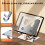 Universal Laptop Stand with 360 Rotating Base, Adjustable Height Multi-Angle, Foldable Mounted Reading Bookshelf Gray 4