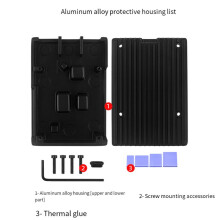 For Raspberry Pi 5 Case Aluminum Passive Cooling Case Shell Enclosure for Pi 5 Heat Dissipation Protective Case
