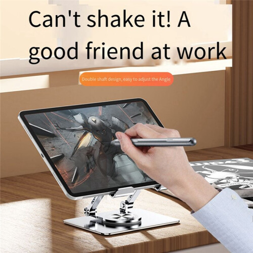 Universal Laptop Stand with 360 Rotating Base, Adjustable Height Multi-Angle, Foldable Mounted Reading Bookshelf Gray 1
