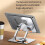 Universal Laptop Stand with 360 Rotating Base, Adjustable Height Multi-Angle, Foldable Mounted Reading Bookshelf Gray 3