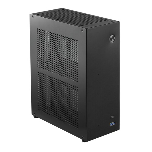 Desktop Chassis ITX Computer Case  NAS Computer Case Dual 3.5-Inch Hard Drive Front USB3.0 TYPEC Interface Black