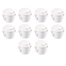 10 Pcs Arcade Buttons 30Mm Responsive Arcade Buttons for Gaming Enthusiasts White