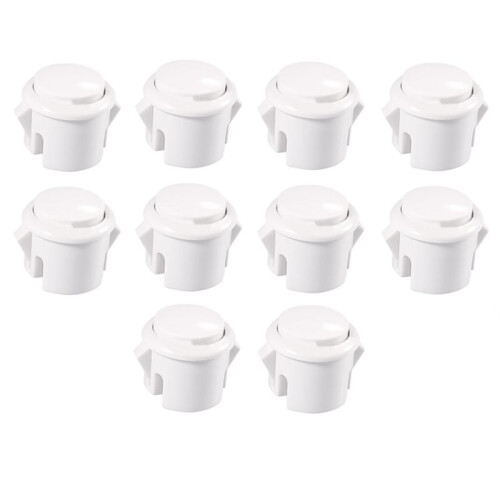 10 Pcs Arcade Buttons 30Mm Responsive Arcade Buttons for Gaming Enthusiasts White
