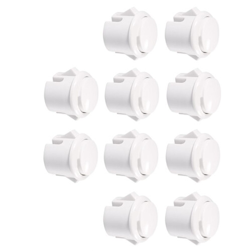 10 Pcs Arcade Buttons 30Mm Responsive Arcade Buttons for Gaming Enthusiasts White 2