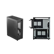 Desktop-Chassis ITX-ComputergehäUse -NAS-ComputergehäUse Duale 3,5-Zoll-Festplatte Vorne USB3.0-TYPC-Schnittstelle Schwarz