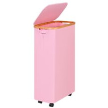 75L Laundry Basket with Wheels, Collapsible Hamper with Lid and Removable Bag for Bedroom Dorm