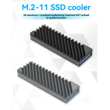Radiator M.2 SSD M2 2280 Dysk Twardy Półprzewodnikowy Aluminiowy Radiator Uszczelka z Silikonową Podkładką Termiczną Akcesoria Komputerowe Szary
