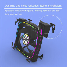 ARGB Chassis Fan Desktop Case Cooling Fan 12cm Temperature Controlled Silent PWM 5V 3-Pin Case Fan Black