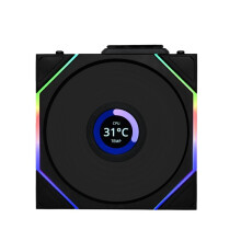 FAN TL Wireless LCD 120 Reverse Blade Fan Computer Case 120mm Fan (Black), Controller NOT Included