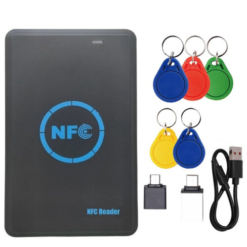 5 Frequency RFID  Chip Duplicator+5xCUID Keychain NFC Reader Copier IC/ID 13.56M 125K/ HID 125K Token Writer Clone
